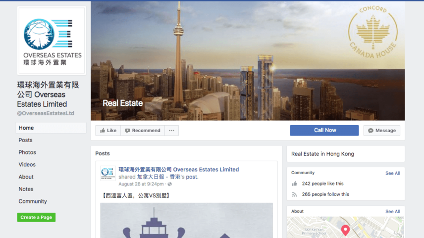 Chinese Warn The Dangers of Buying Canadian Real Estate… Like Raccoons and Bears - Facebook Screenshot